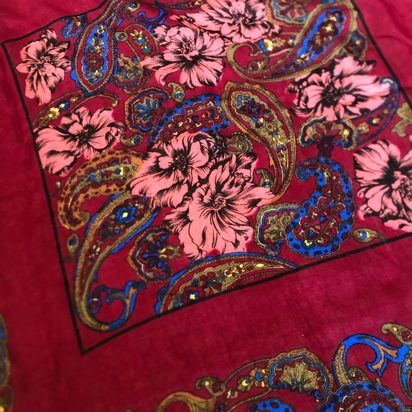 Vintage Accessories - Vtg Emanuel Geraldo Paisley Print Scarf